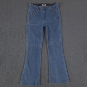 Paige Jeans Women 30 Blue High Rise Bell Canyon Flare Light Wash Stretch Denim